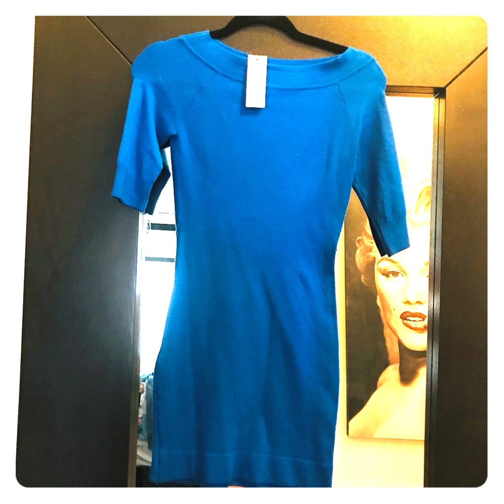 Bebe Roll Neck Fitted Sweater Dress